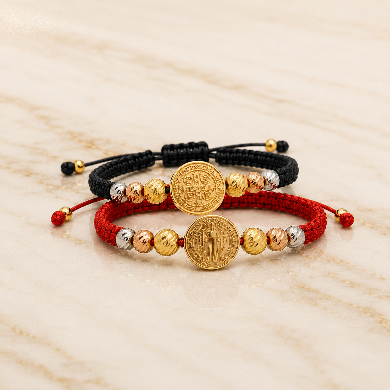 Set de Pulseras San Benito 3 Oros