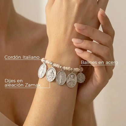 Pulsera Milagrosa – 6 Santos de Protección