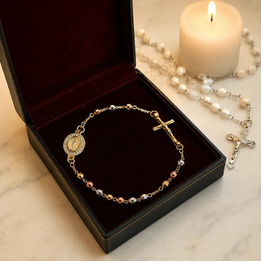 Pulsera Rosario - Oro Laminado 18K